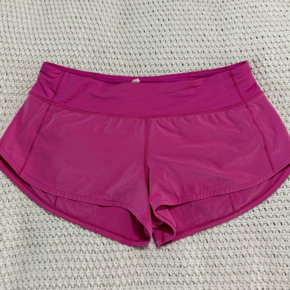 lululemon athletica Pink Athletic Shorts with Stretchy Fabric